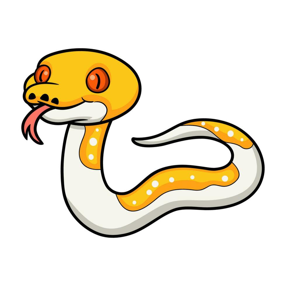 schattig albino bont netvormig Python tekenfilm vector