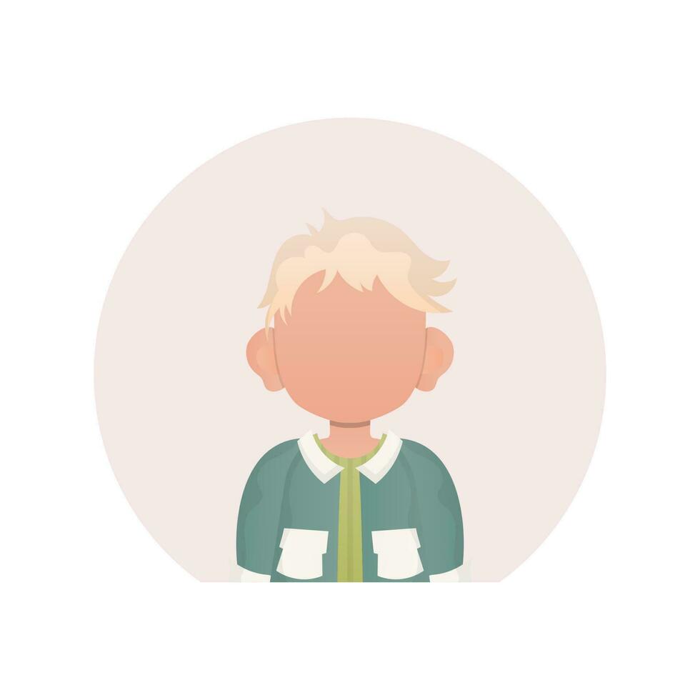 avatar van een schattig weinig baby jongen. geïsoleerd Aan wit achtergrond. vector illustratie in tekenfilm stijl.