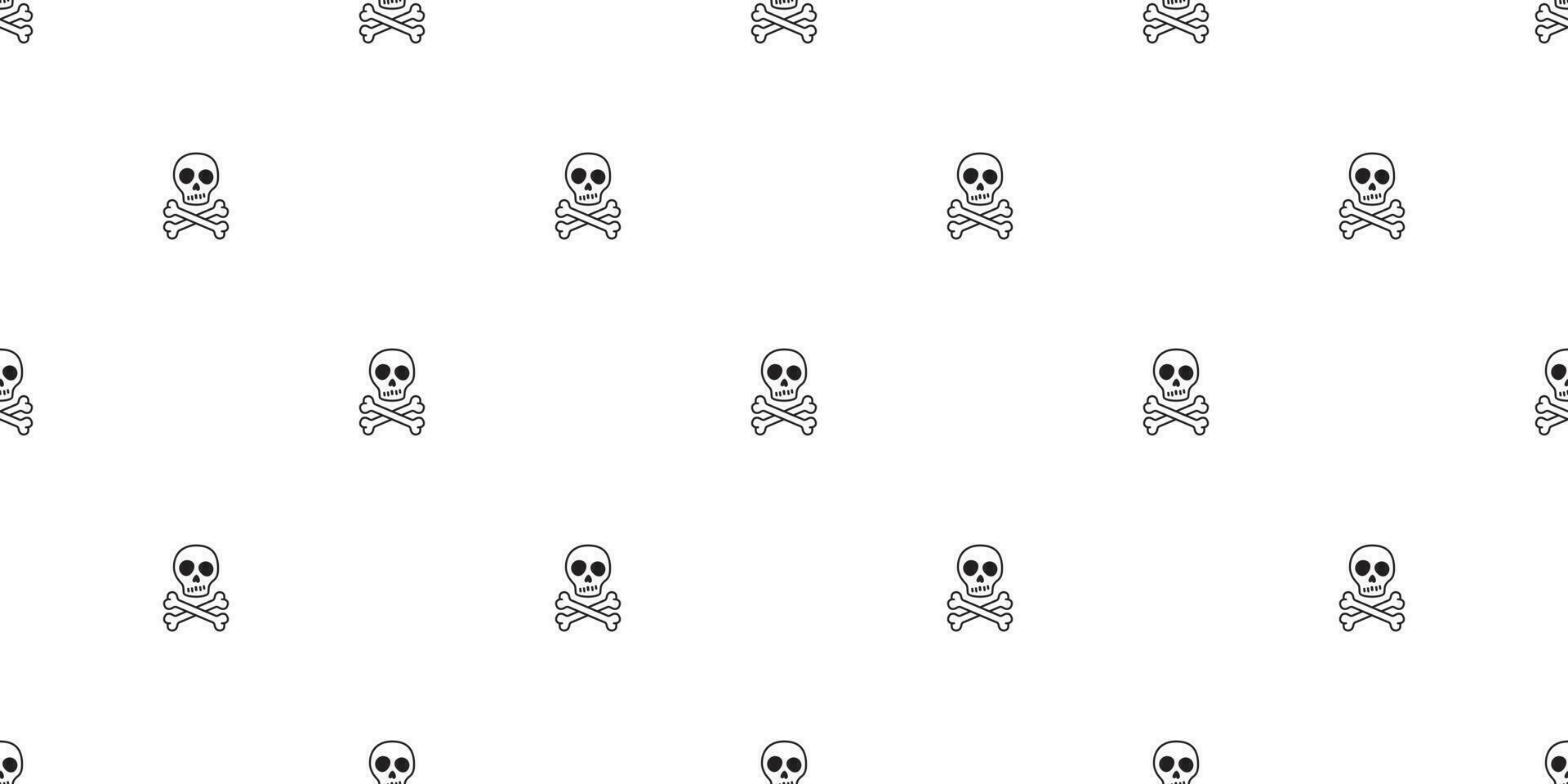 gekruiste beenderen naadloos patroon vector piraat halloween schedel bot geest vergiftigen sjaal geïsoleerd tegel achtergrond herhaling behang