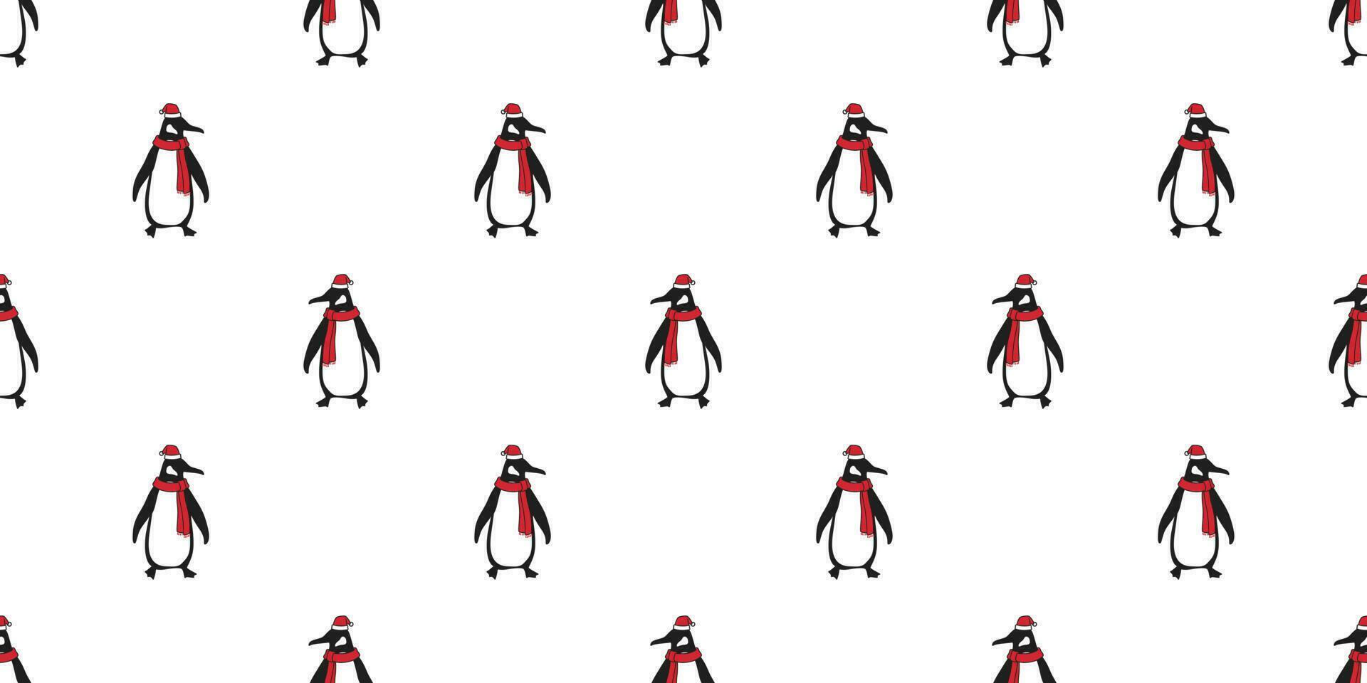 pinguïn naadloos patroon vector Kerstmis de kerstman claus hoed Kerstmis beer polair Zalm tekenfilm sjaal geïsoleerd tegel achtergrond illustratie behang