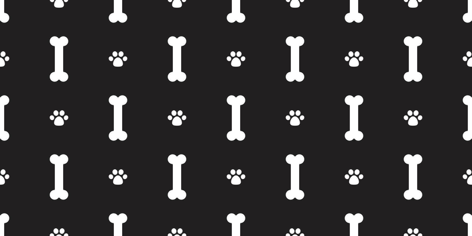 hond bot naadloos patroon hond poot vector bulldog puppy achtergrond behang zwart