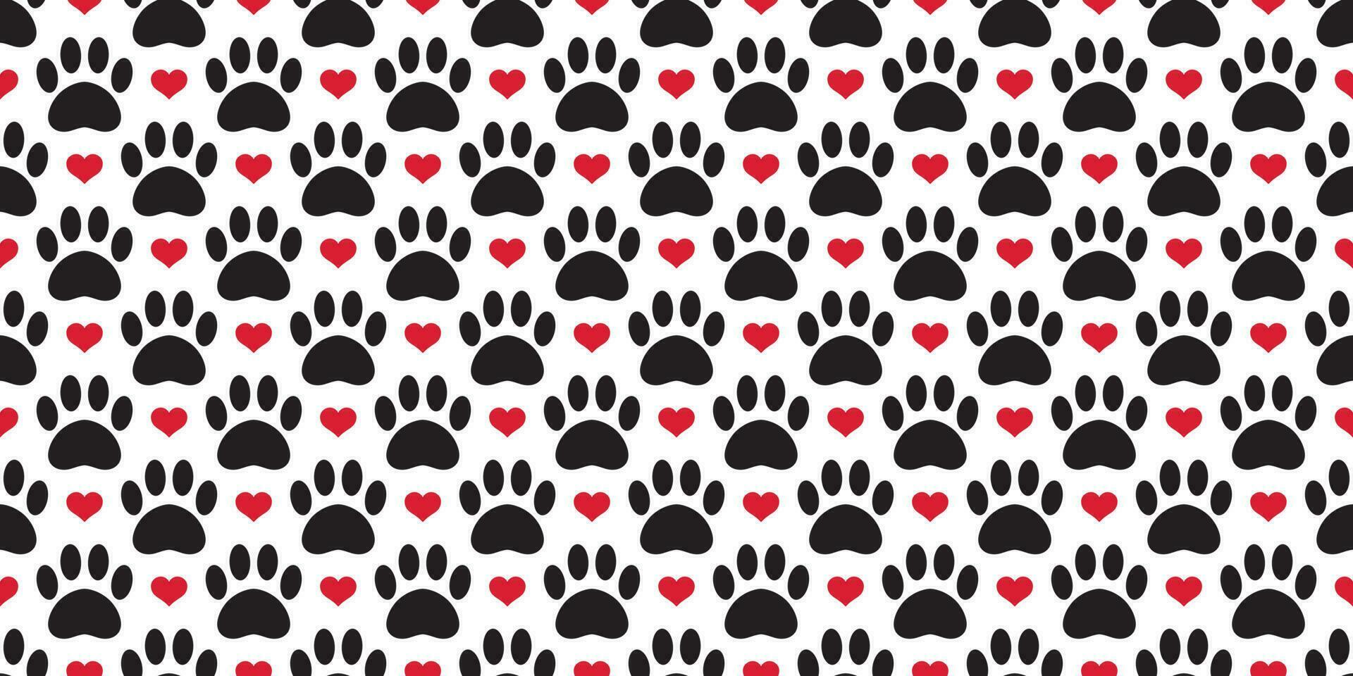 hond poot naadloos patroon vector voetafdruk hart Valentijn beer kat puppy sjaal geïsoleerd tegel achtergrond herhaling behang tekenfilm illustratie