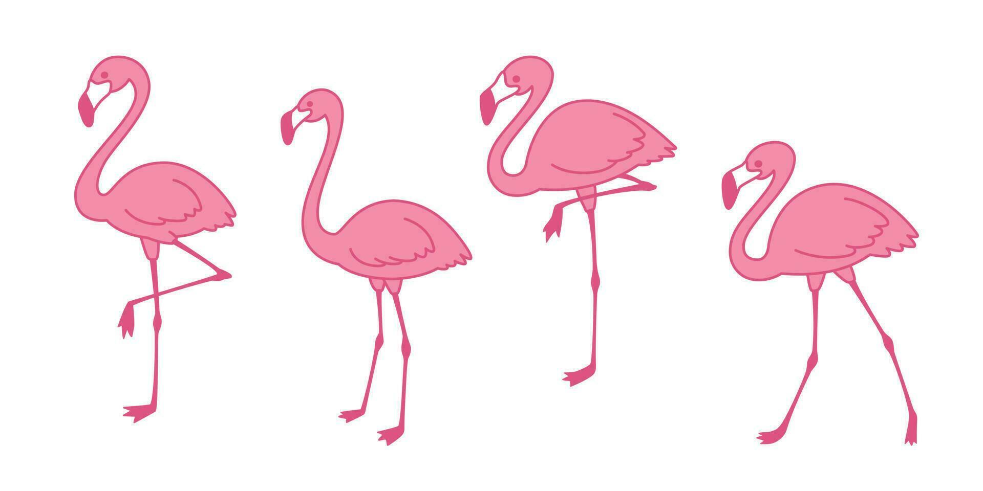 roze flamingo tekenfilm vector reeks schattig flamingo's verzameling flamingo karakter dier exotisch natuur wild fauna illustratie