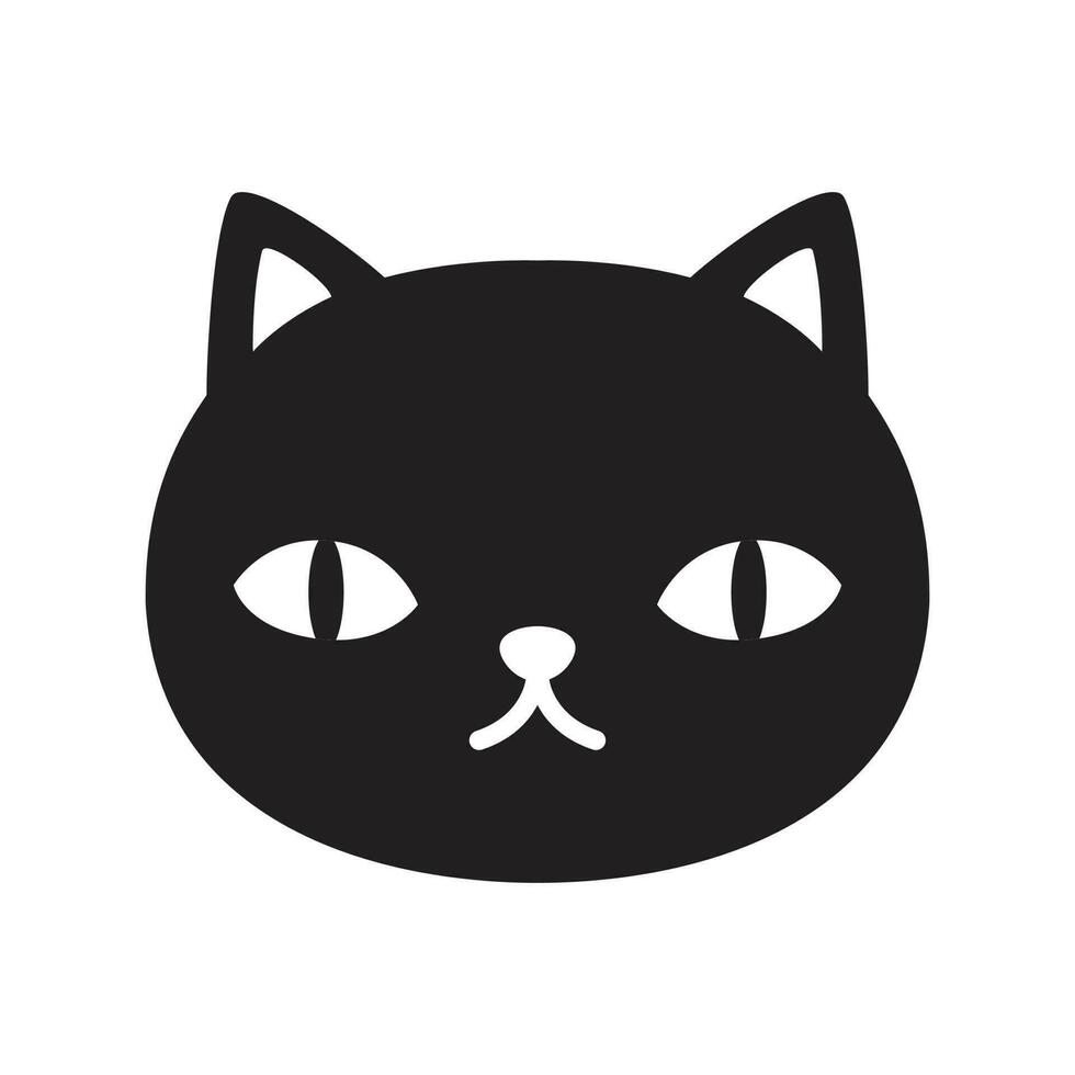 kat vector icoon katje tekenfilm karakter logo gezicht hoofd zwart calico illustratie klem kunst grafisch