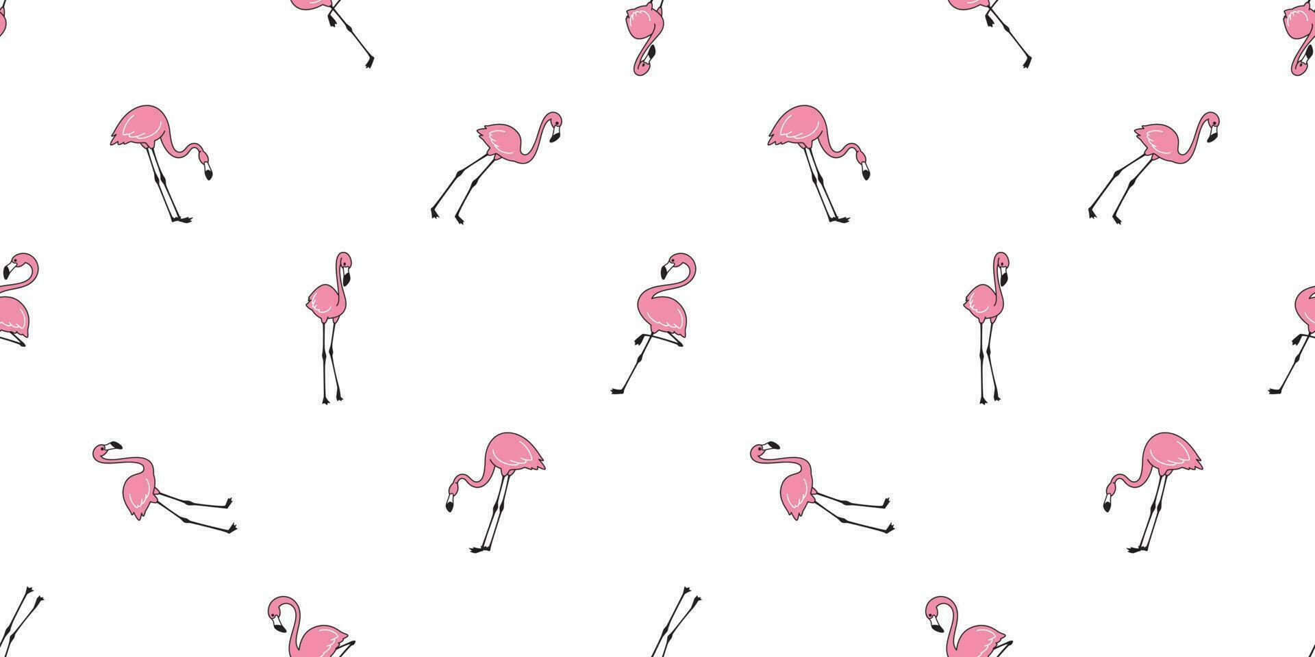 flamingo naadloos patroon vector roze flamingo's exotisch vogel zomer tropisch tekenfilm sjaal geïsoleerd tegel achtergrond herhaling behang illustratie