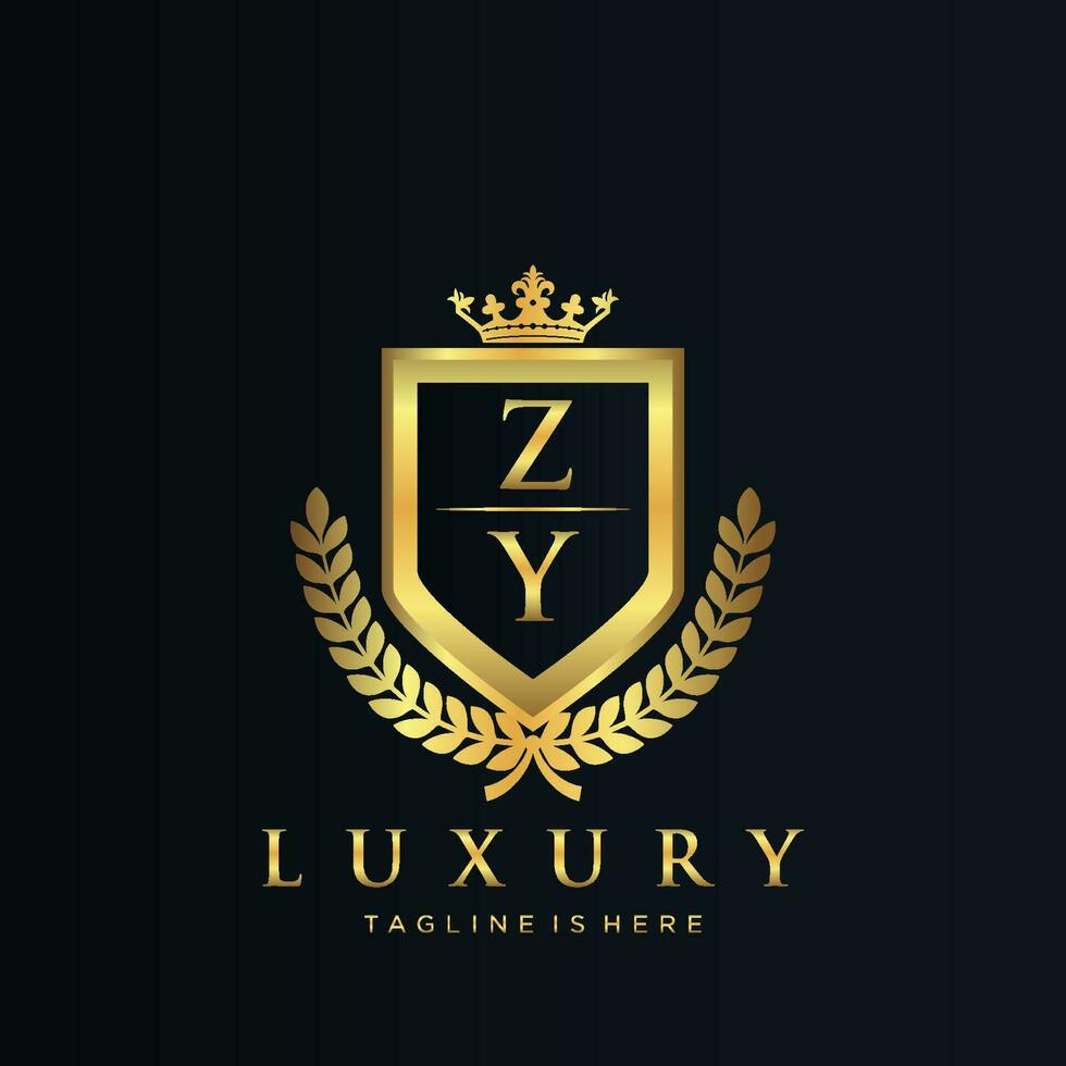 zy brief eerste met Koninklijk luxe logo sjabloon vector