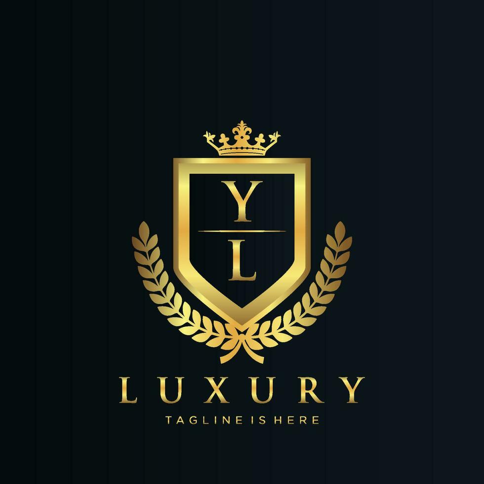 yl brief eerste met Koninklijk luxe logo sjabloon vector