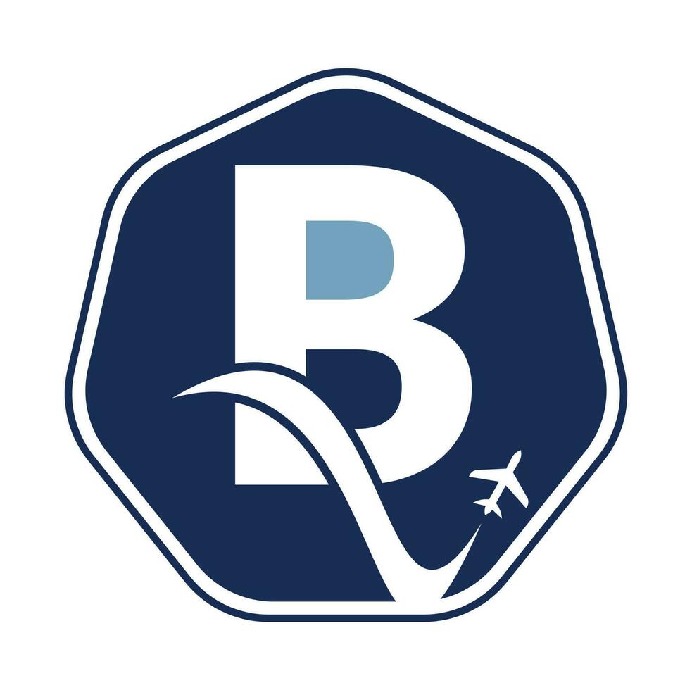 brief b lucht reizen logo ontwerp sjabloon. b brief en vlak logo ontwerp icoon vector.. vector