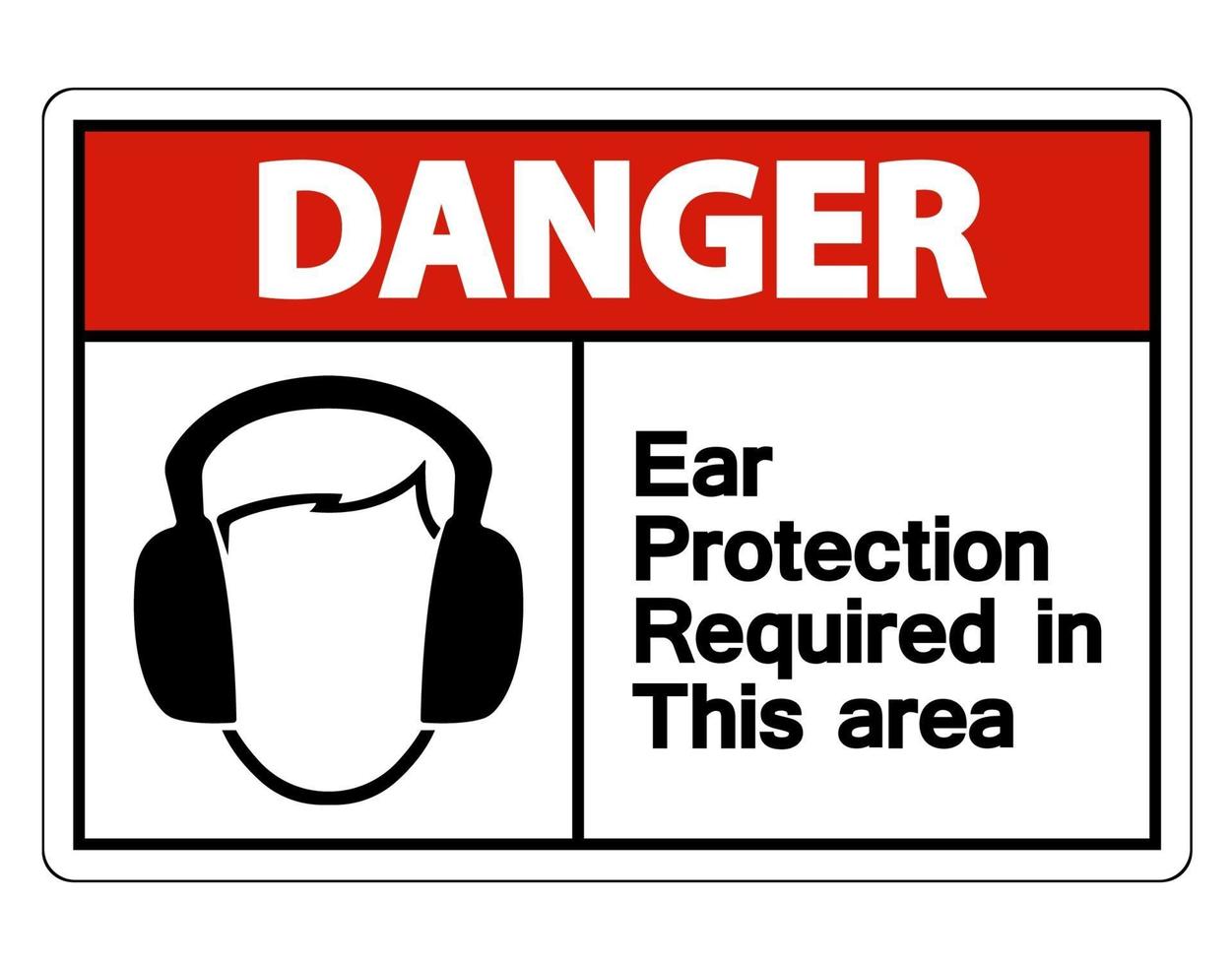 gevaar gehoorbescherming vereist in dit gebiedssymbool vector