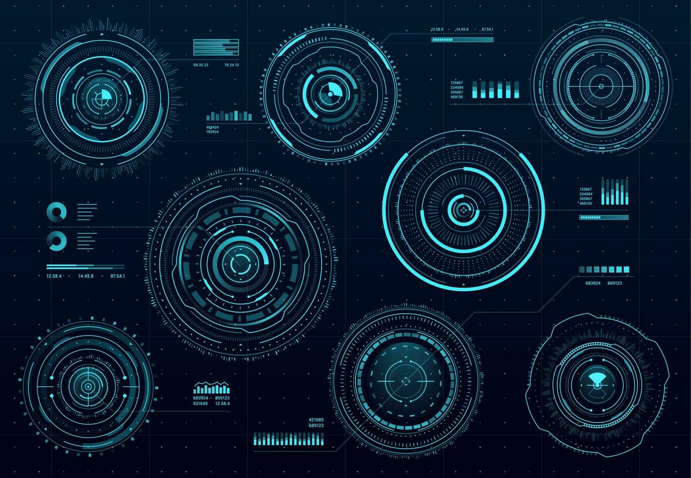 cirkel futuristische hud digitaal ui koppel vector