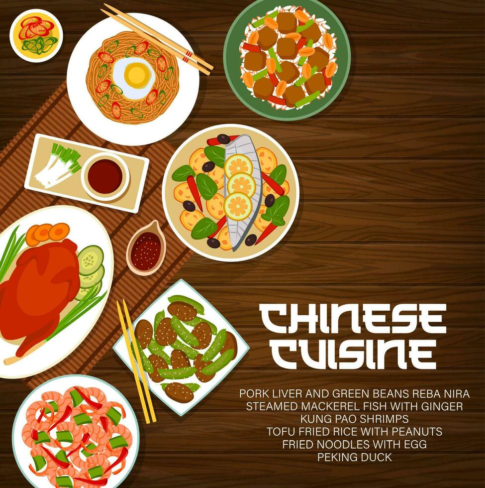 Chinese keuken vector menu omslag, Aziatisch gerechten