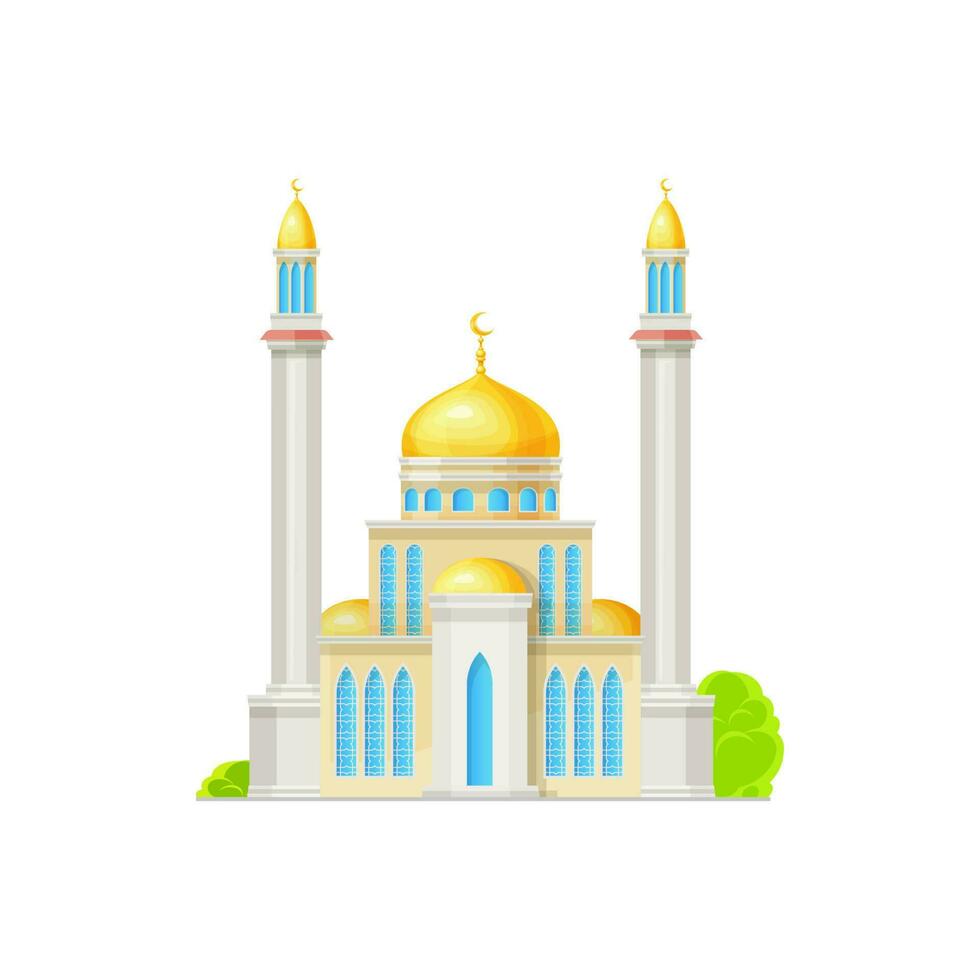 moskee gebouw, Islam religie tempel icoon vector