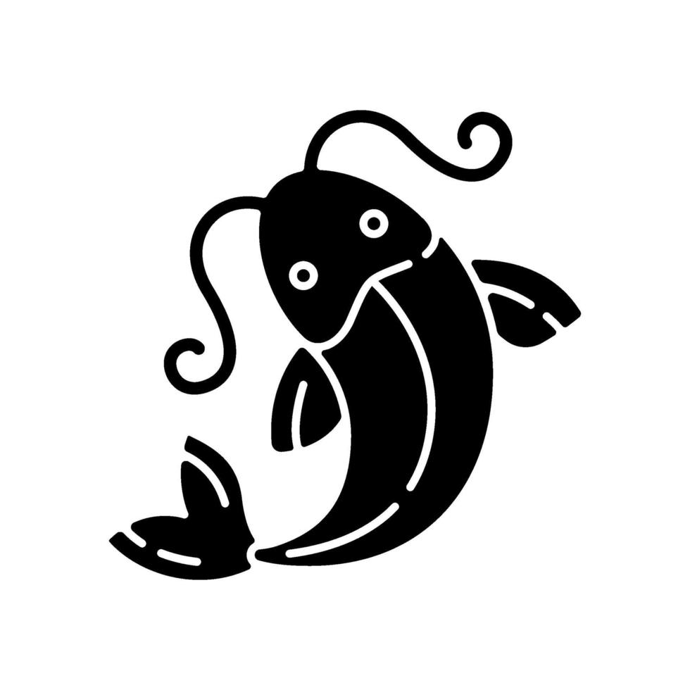 Koi vis zwarte glyph pictogram vector