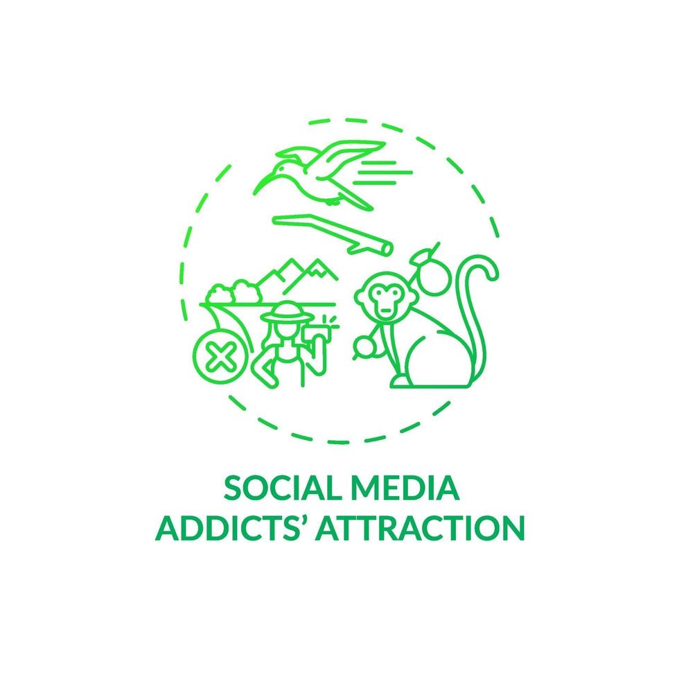 sociale media verslaafden attractie concept pictogram vector