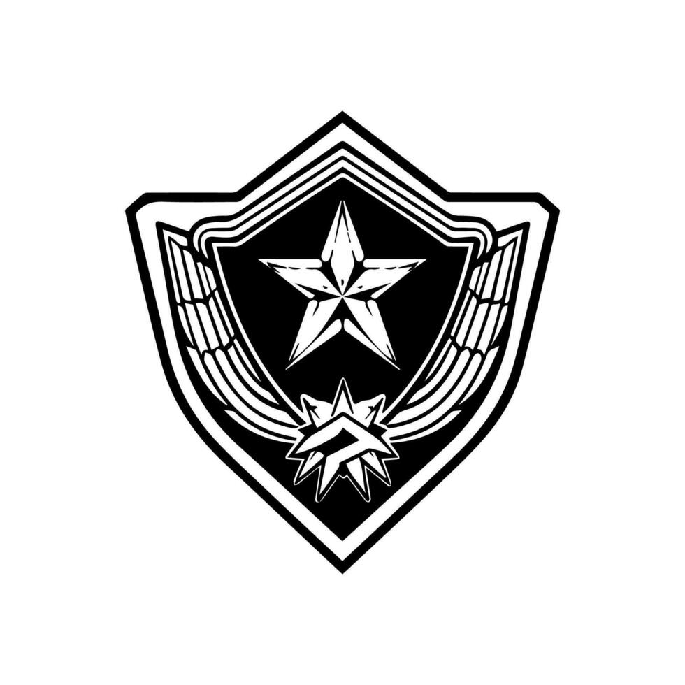staan hoog met onze sterk en trots leger logo ontwerp. deze stoutmoedig illustratie is perfect voor leger en patriottisch merken. vector