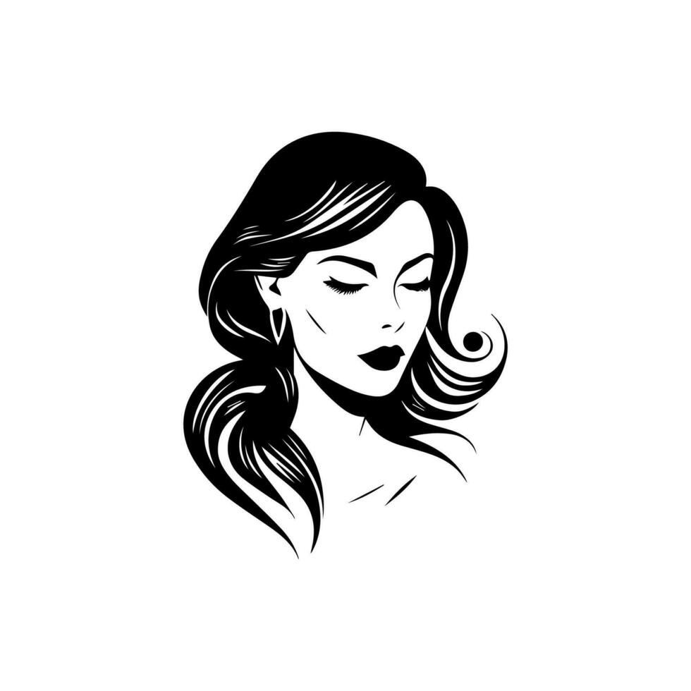 vrouwelijk logo ontwerp straalt uit genade en verfijning, perfect voor merken op zoek naar vitrine hun elegantie en verfijning. vector