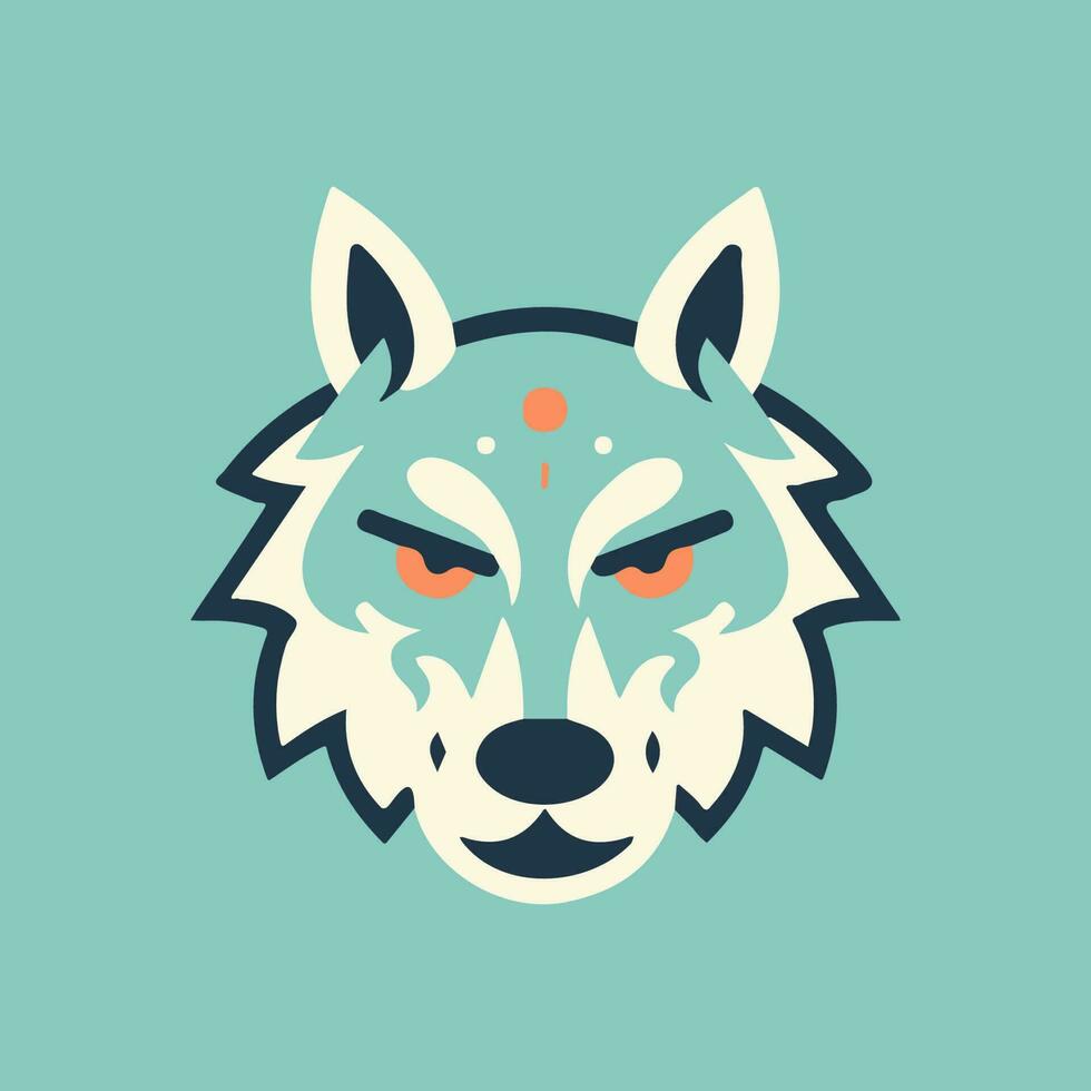 wolf hoofd in een vlak ontwerp stijl, perfect voor een dierenthema logo of illustratie vector