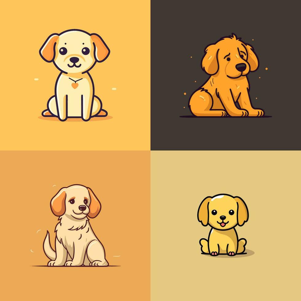 hond verzameling reeks schattig tekenfilm puppy dieren huisdieren illustratie vector