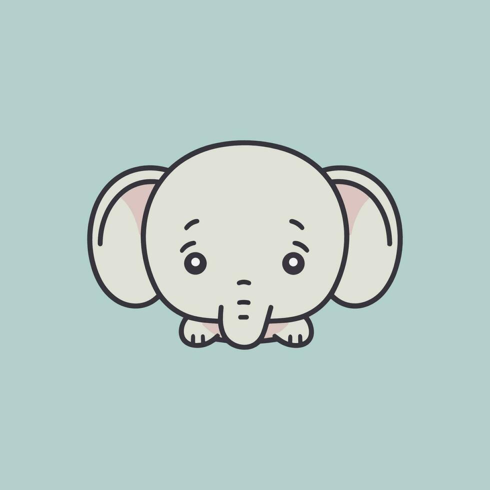 deze schattig kawaii olifant illustratie is perfect voor ieder project dat behoeften een aanbiddelijk aanraken. vector