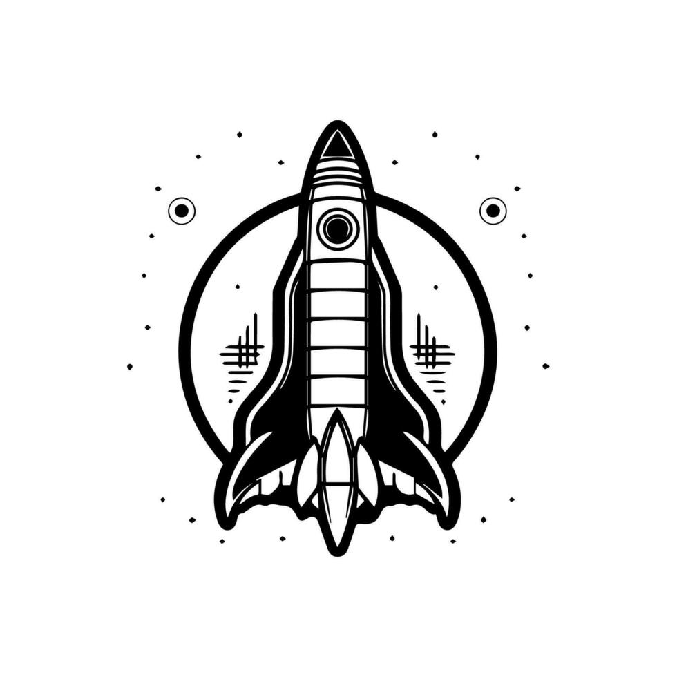 raket logo ontwerp illustratie een dynamisch en stoutmoedig grafisch perfect voor een op het randje bedrijf of opstarten vector