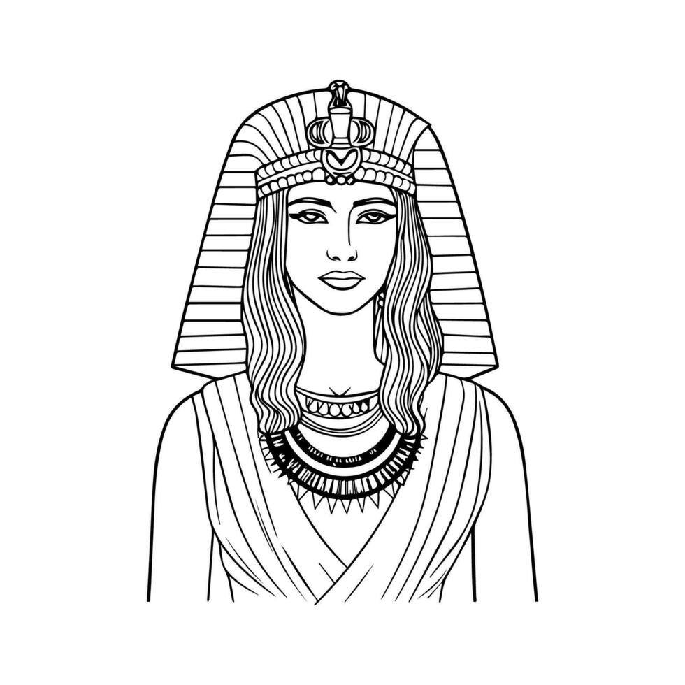 ervaring de macht van de farao's met onze verbijsterend Cleopatra bovenste lichaam illustratie. deze vorstelijk artwork is fit voor een koningin vector
