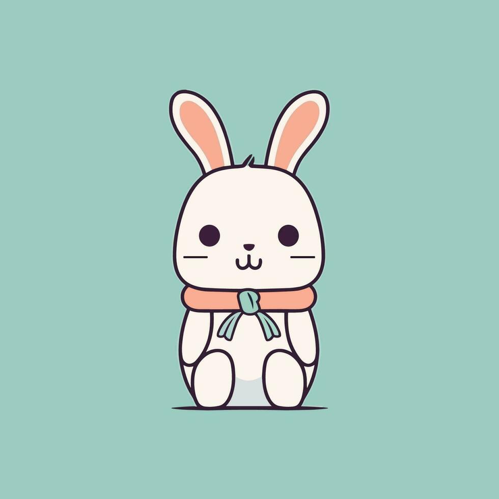 schattig kawaii konijn konijn tekenfilm Pasen cutevector illustratie vector
