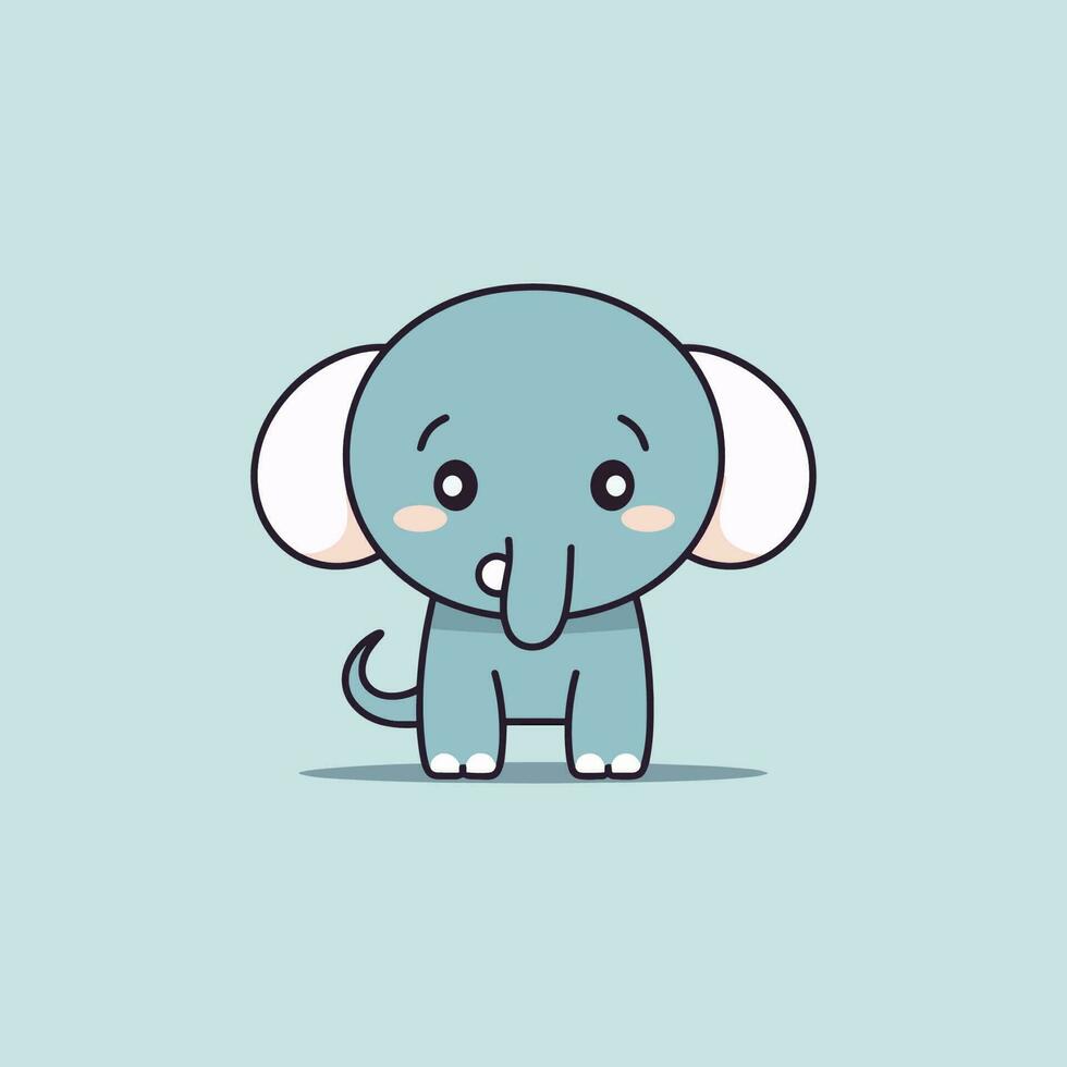 deze schattig kawaii olifant illustratie is perfect voor ieder project dat behoeften een aanbiddelijk aanraken. vector