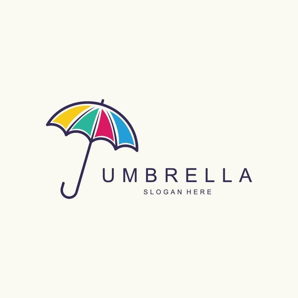 kleurrijk paraplu logo sjabloon met gemakkelijk concept vector