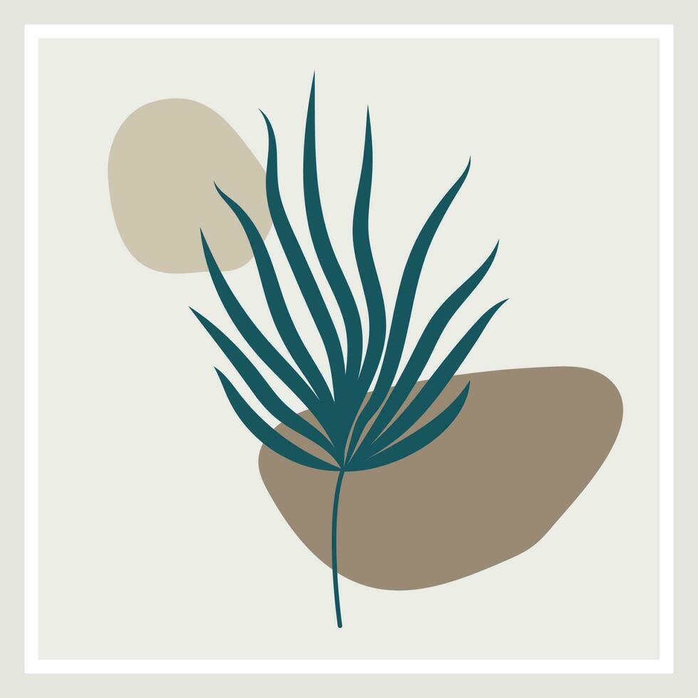 natuur palm. hand- getrokken abstract tropisch zomer achtergrond palm boom bladeren, bloem silhouet. vector kunst illustratie pastel retro kleuren. voorjaar