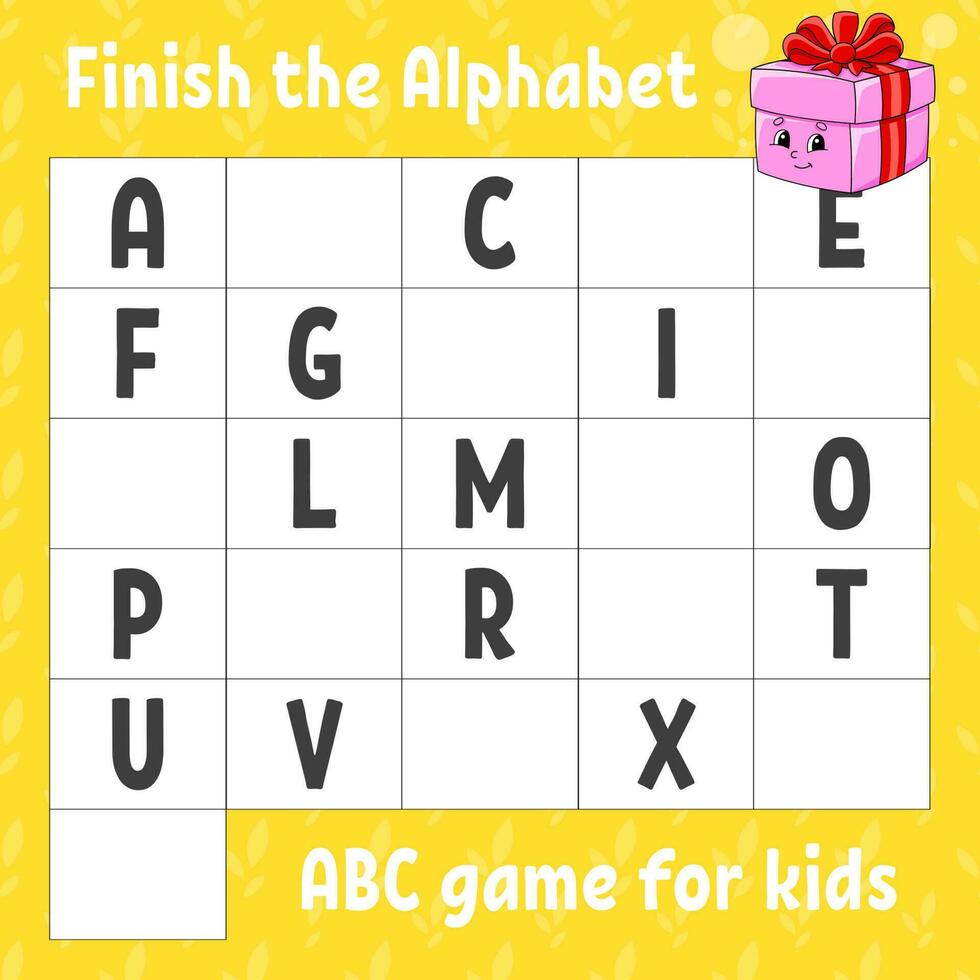 af hebben de alfabet. abc spel voor kinderen. onderwijs ontwikkelen werkblad. aan het leren spel voor kinderen. Kerstmis thema. kleur werkzaamheid bladzijde. vector