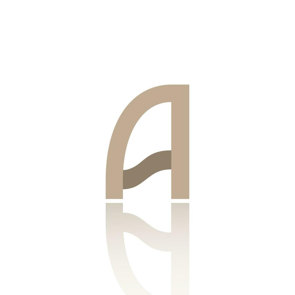 alfabet brief een logo ontwerp met glanzend reflectie vector icoon illustratie. elegant minimaal brief symbool.