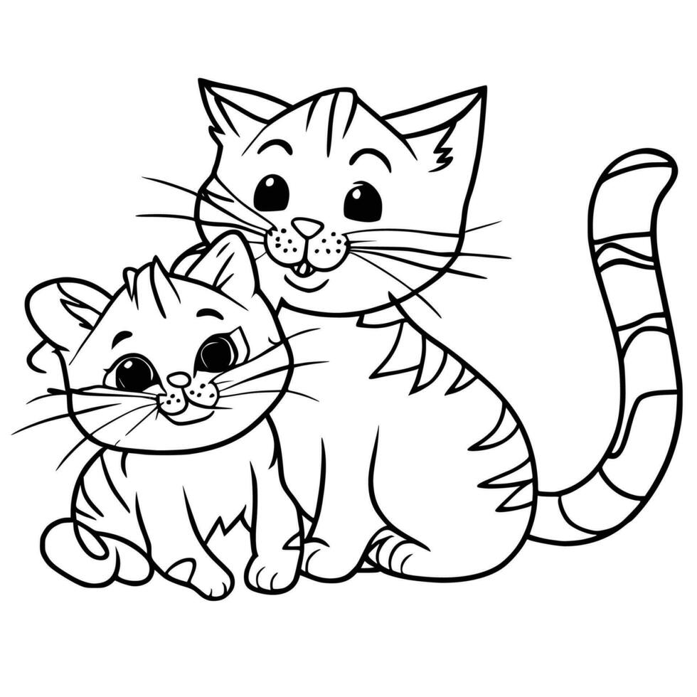 katten kleurplaten voor kinderen vector