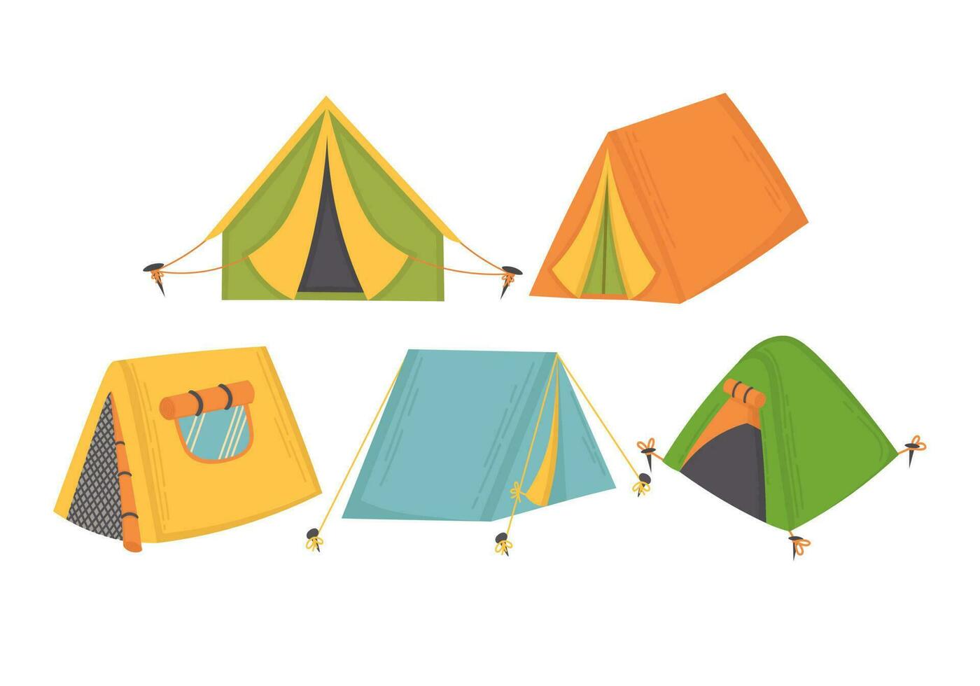 tekening clip art. toerist tent voor buitenshuis recreatie. allemaal voorwerpen zijn opnieuw geschilderd. vector