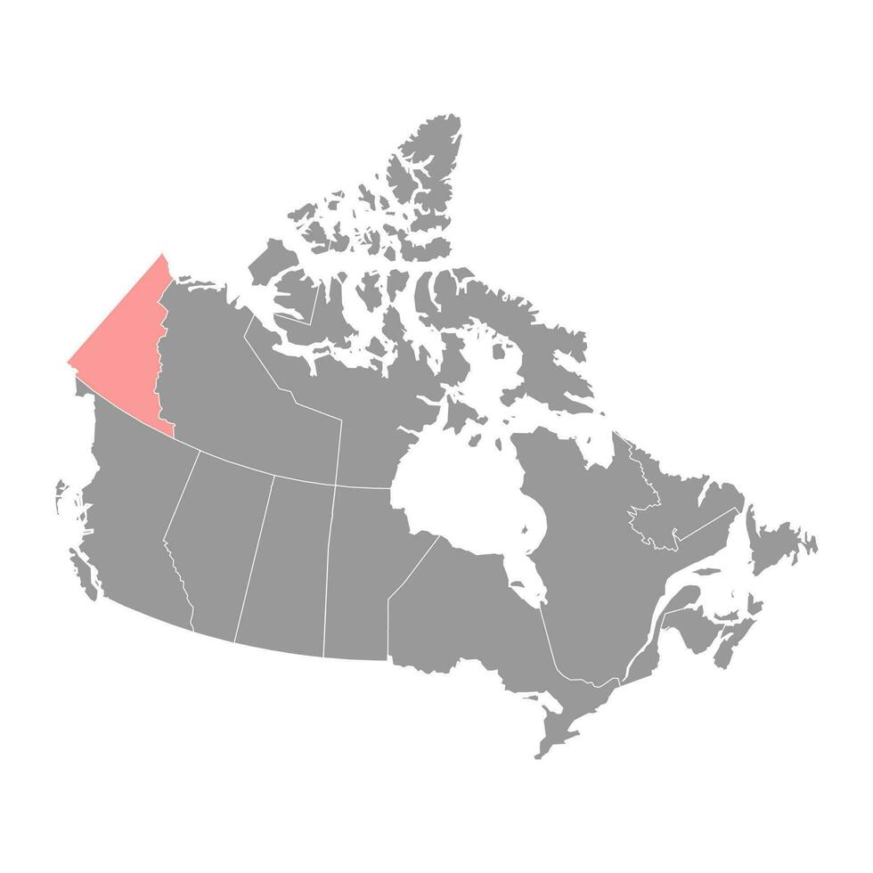 yukon gebied kaart, provincie van Canada. vector illustratie.