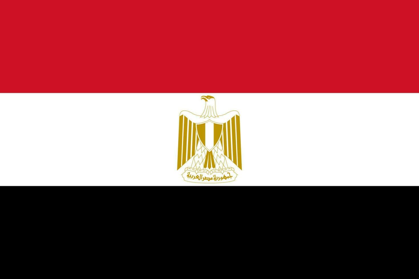 egypte vlag, officiële kleuren en verhouding. vectorillustratie. vector