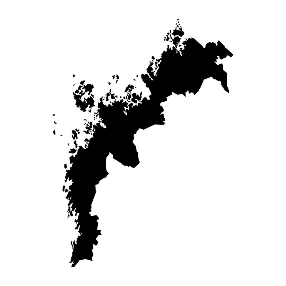 Ostrobothnie kaart, regio van Finland. vector illustratie.