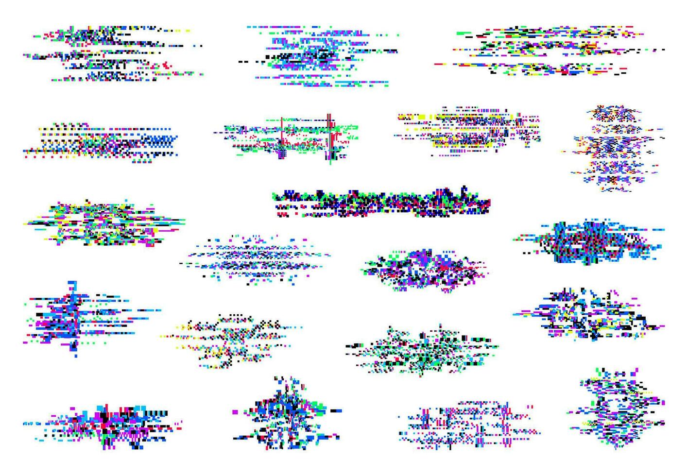 scherm lawaai glitch beestje, TV vhs video gegevens verval vector