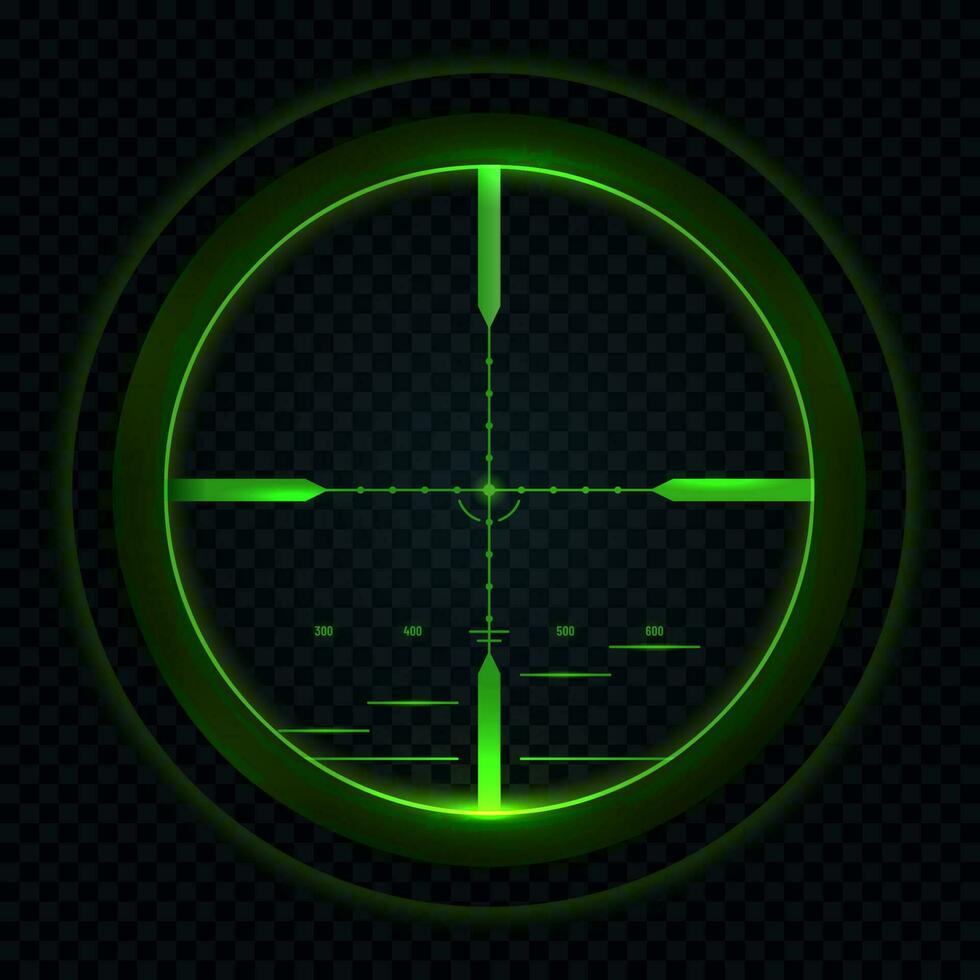 scherpschutter strekking nacht visie, zicht visie crosshair vector