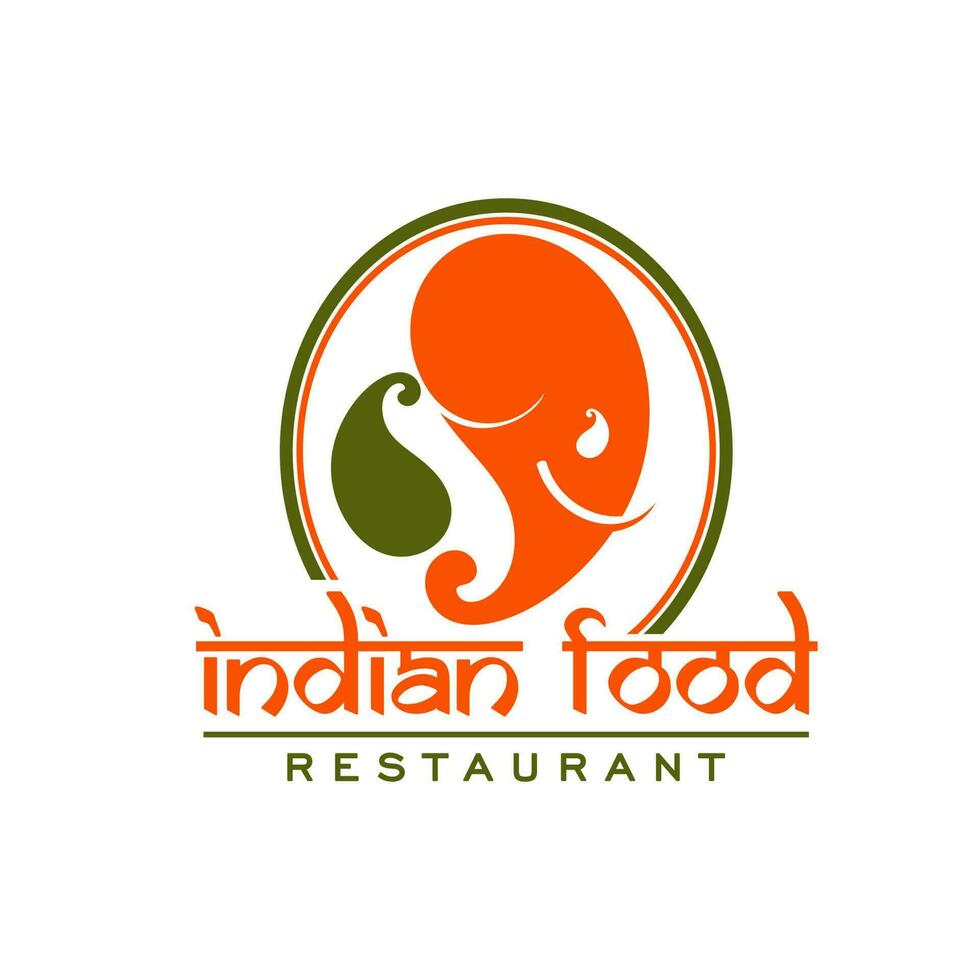 Indisch restaurant vector icoon met olifant hoofd