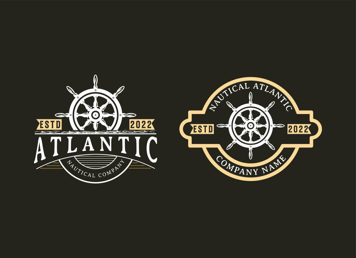 nautische en matroos marinier logo ontwerp vector