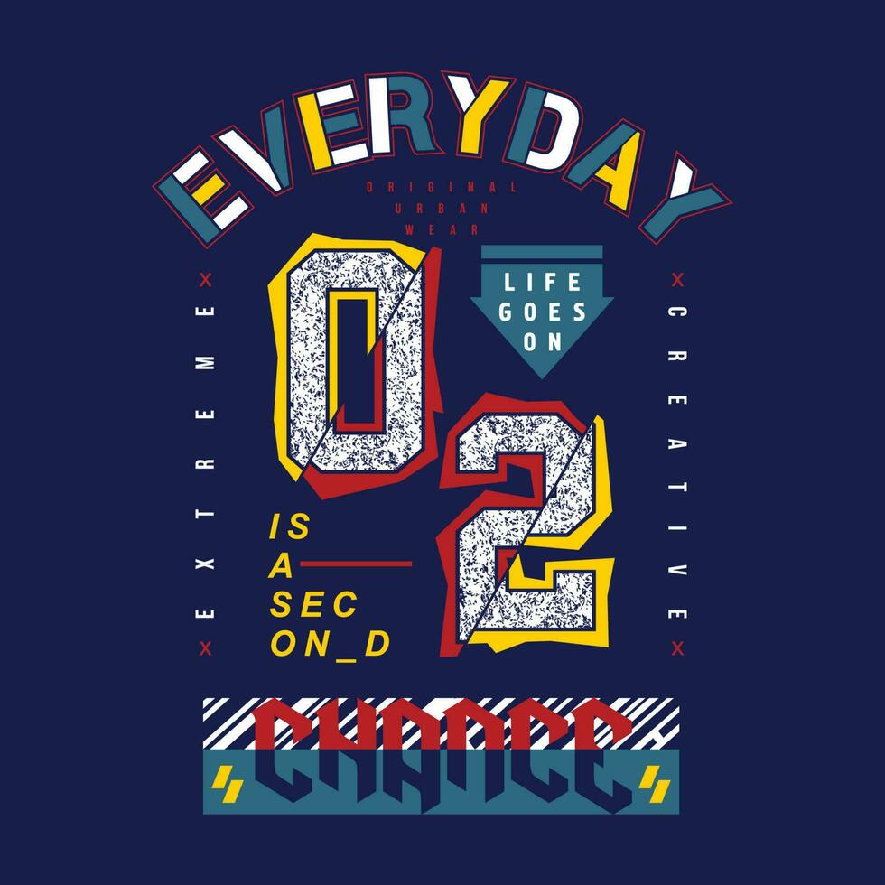 elke dag belettering citaat, grafisch t overhemd ontwerp, typografie vector, illustratie, gewoontjes stijl vector