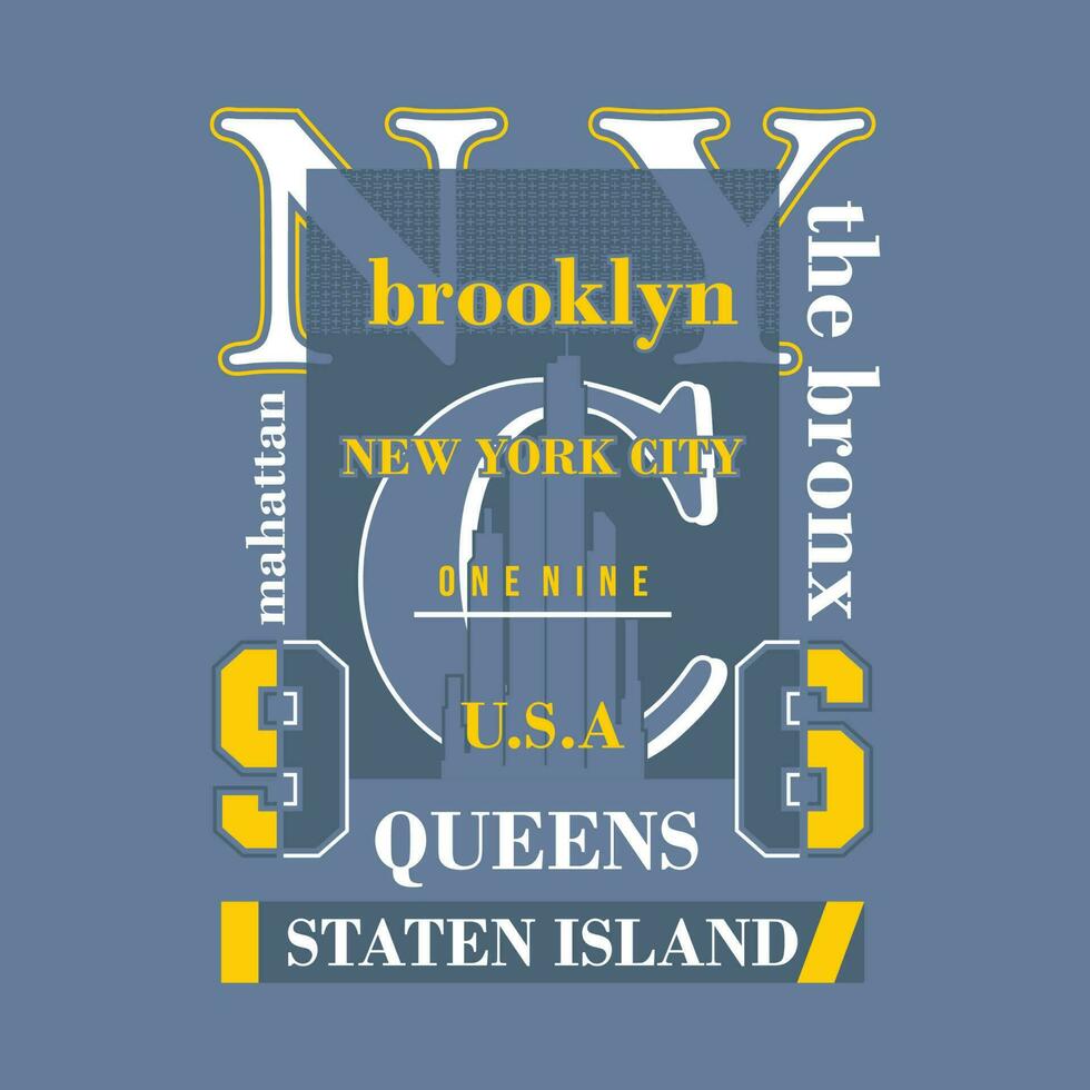 Brooklyn nieuw york stad grafisch mode stijl, t overhemd ontwerp, typografie vector, illustratie vector