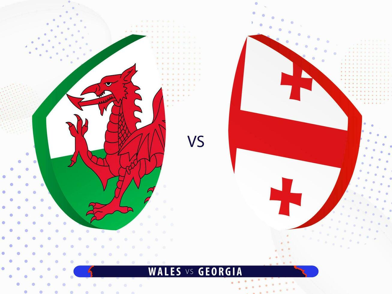 Wales vs Georgië rugby wedstrijd, Internationale rugby wedstrijd 2023. vector