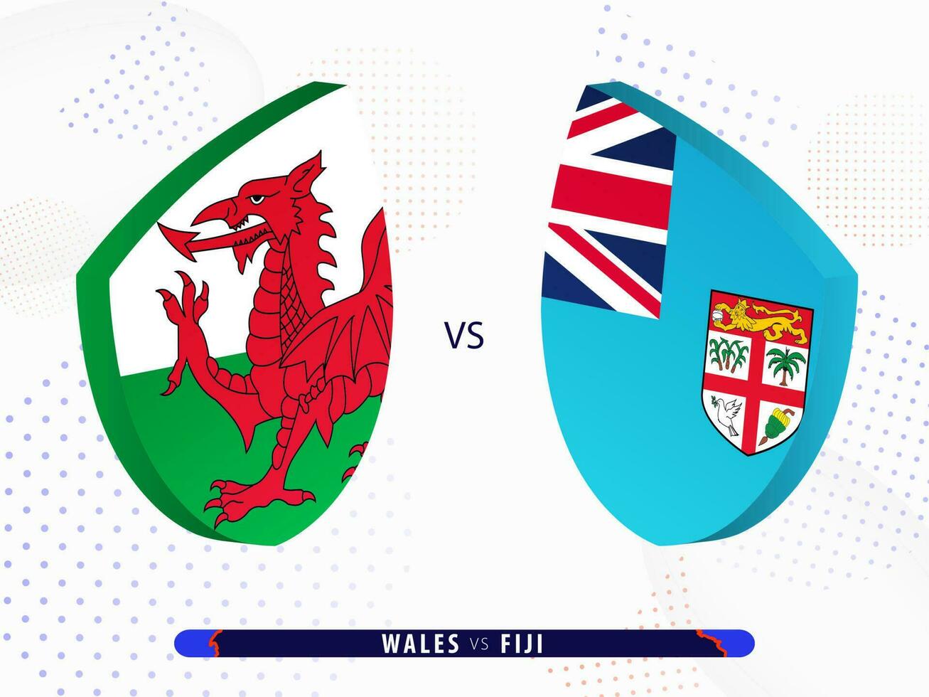 Wales vs fiji rugby wedstrijd, Internationale rugby wedstrijd 2023. vector