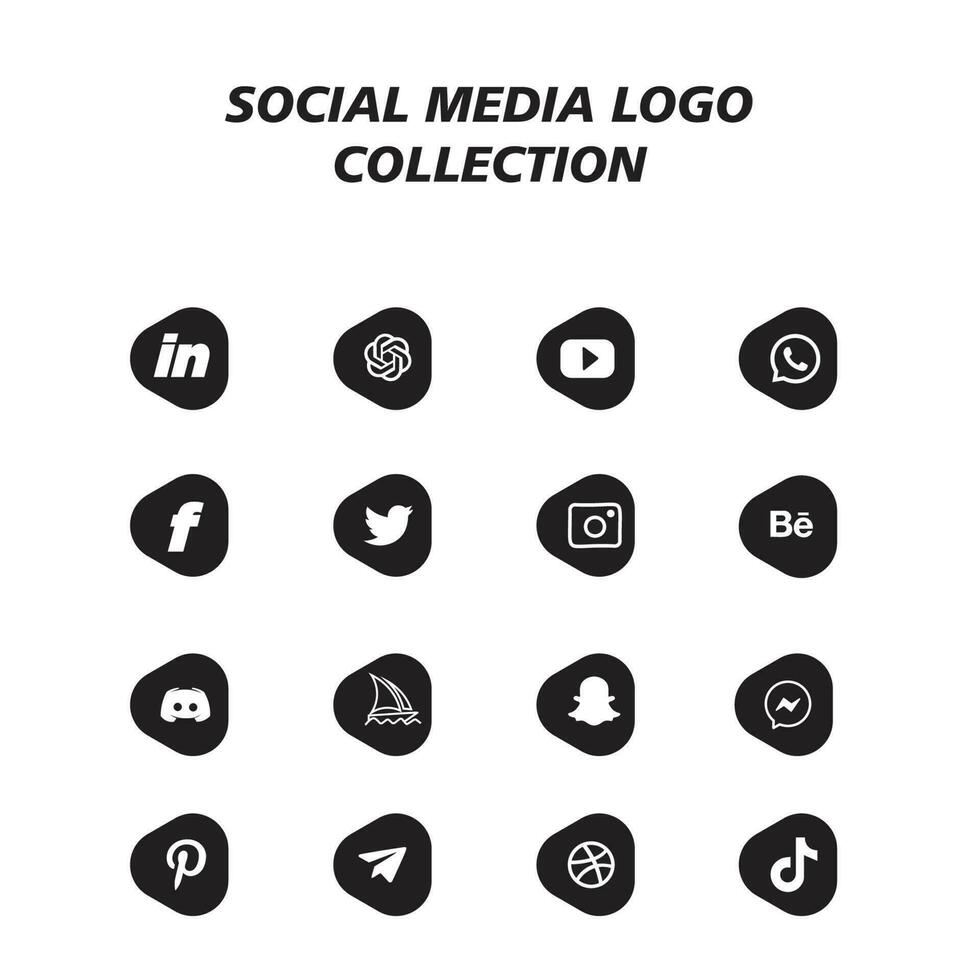 populair sociaal netwerk symbolen, sociaal media logo pictogrammen verzameling vector