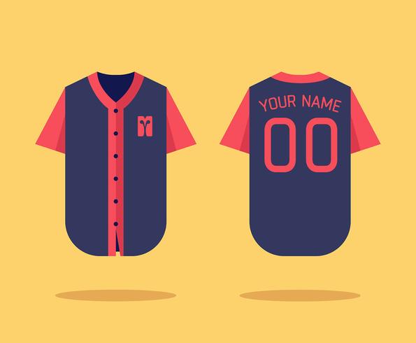 mockup van baseball jersey vector