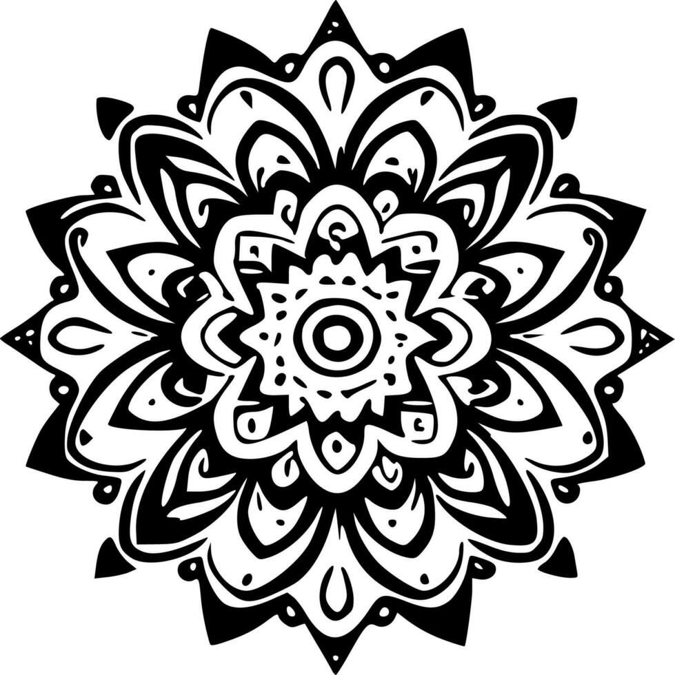 mandala, zwart en wit vector illustratie