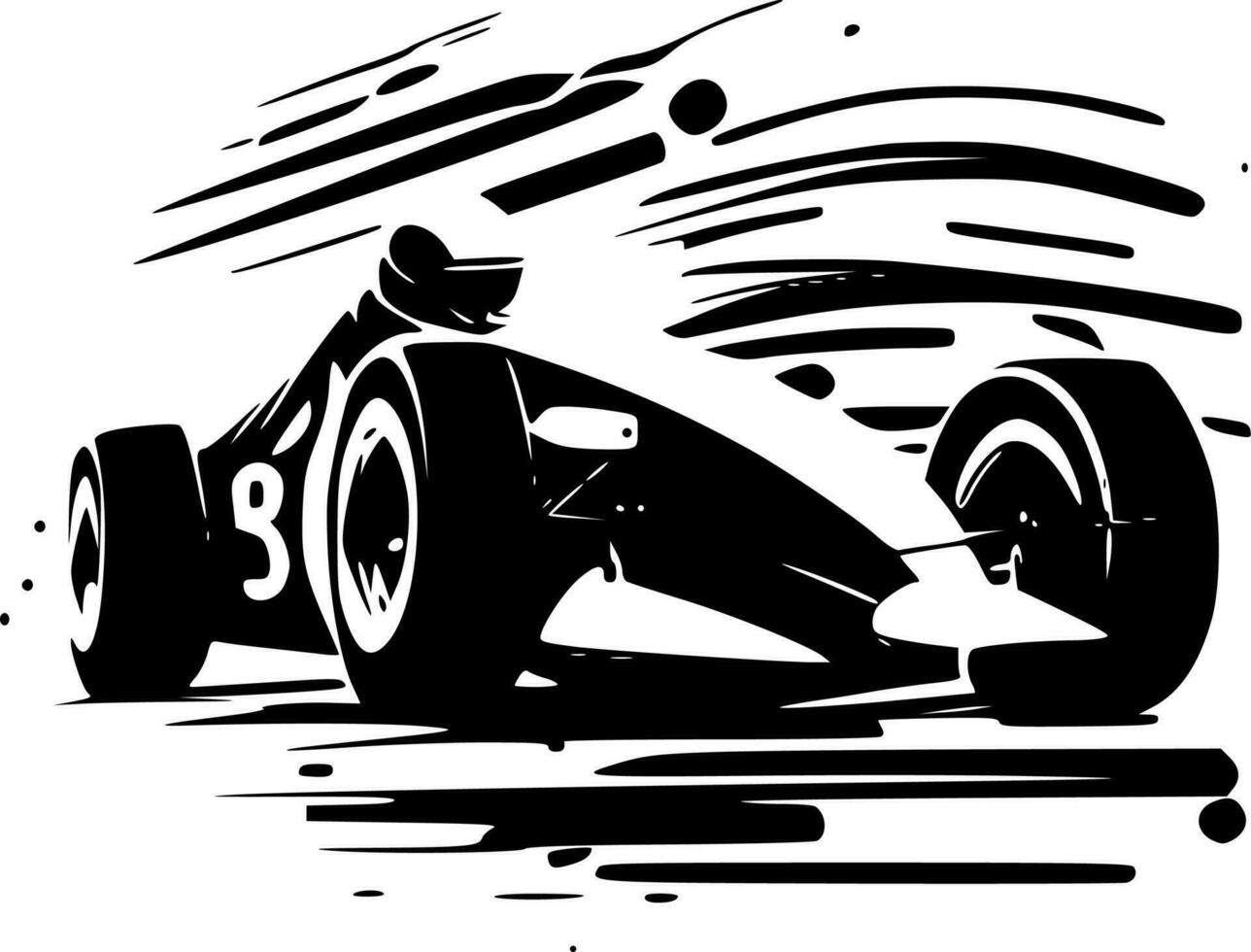 racen, minimalistische en gemakkelijk silhouet - vector illustratie