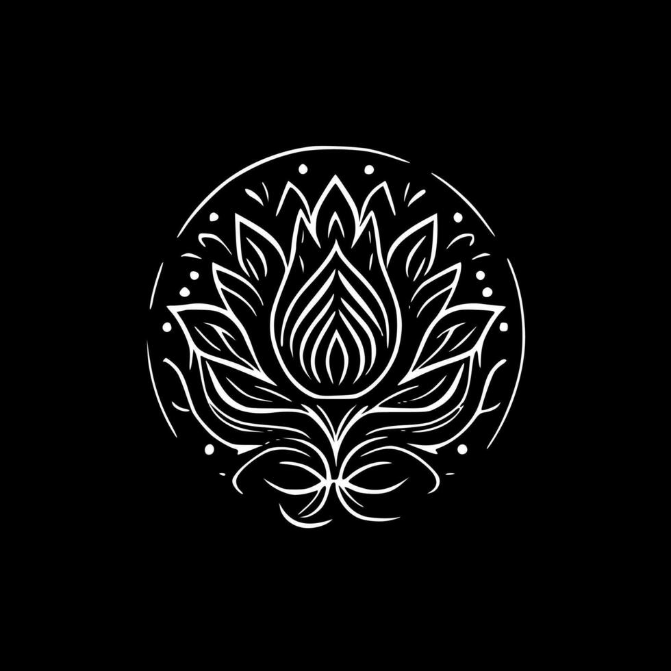 mandala lotus, zwart en wit vector illustratie