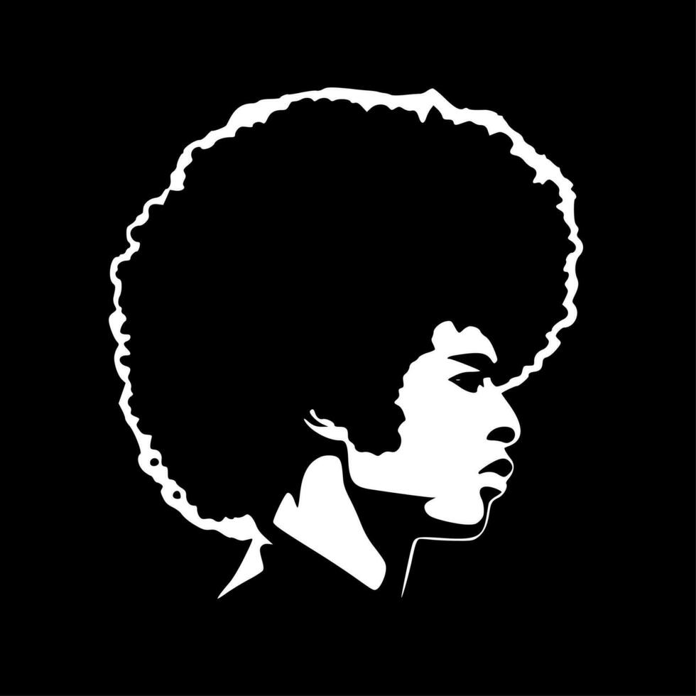 afro, zwart en wit vector illustratie